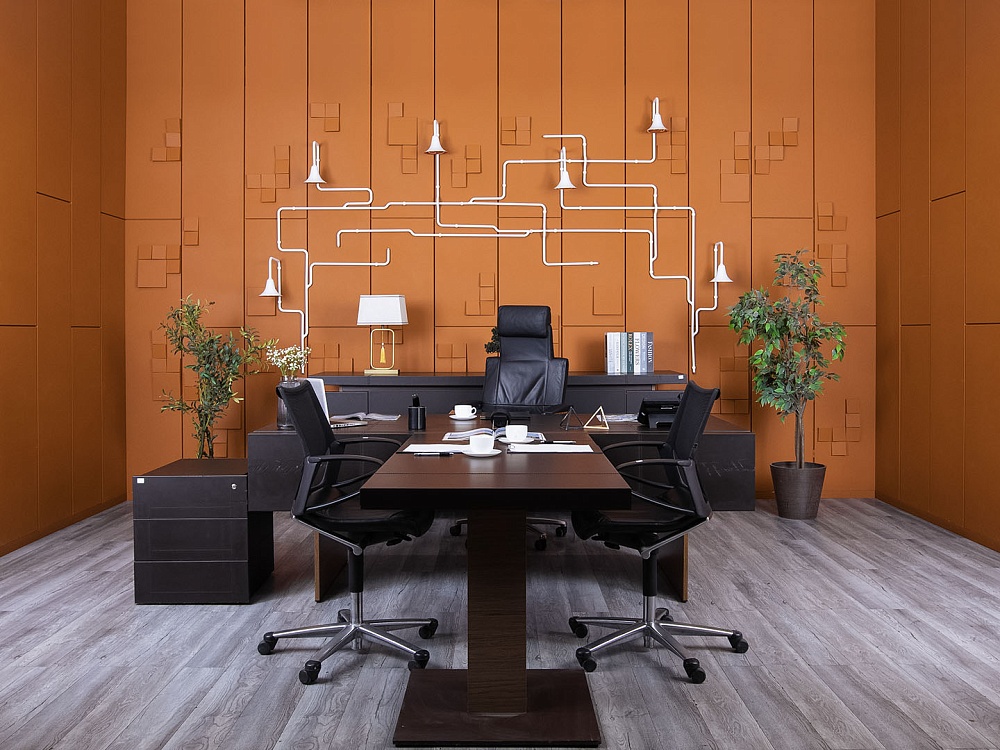 Кабинет руководителя UFFIX 2 200х2 485х760 Кожа Коричневый The Element  (КРК-22104)