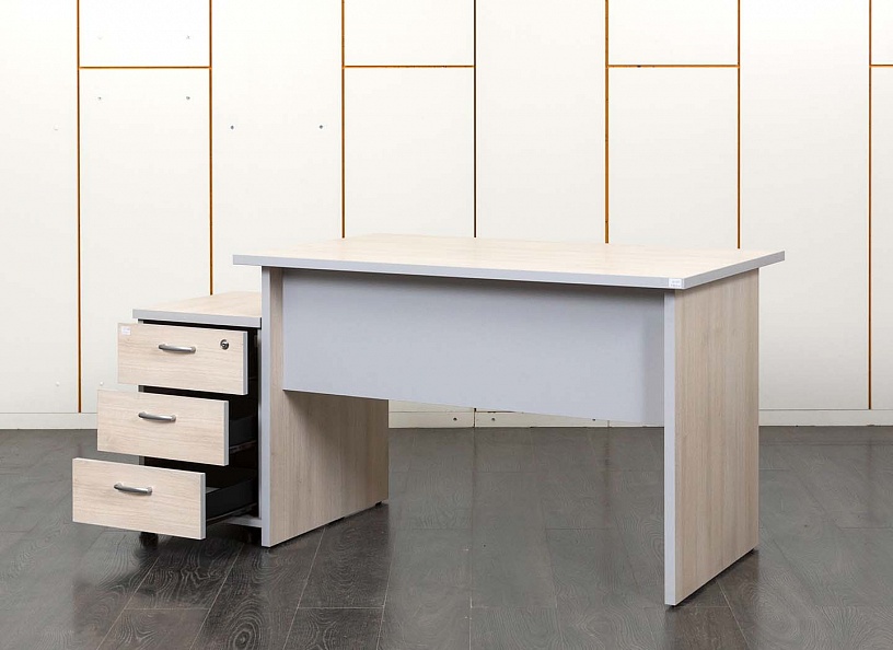 Комплект офисной мебели стол с тумбой  1 200х700х750 ЛДСП Дуб беленый   (СППВК-31011)