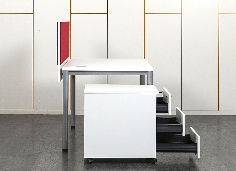 Комплект офисной мебели стол с тумбой  1 200х800х750 ЛДСП Белый   (СППБК-01061)