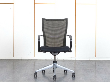 Конференц кресло для переговорной  Черный Ткань/сетка  Haworth   (КПТЧ-26110)