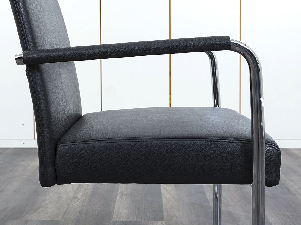 Конференц кресло для переговорной  Черный Кожа/хром Walter Knoll   (УДКЧ1-25072)