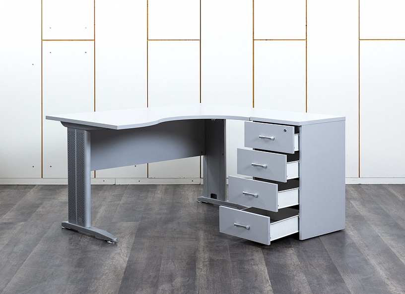 Комплект офисной мебели стол с тумбой  1 400х1 420х750 ЛДСП Серый   (СПУСКп-26013)