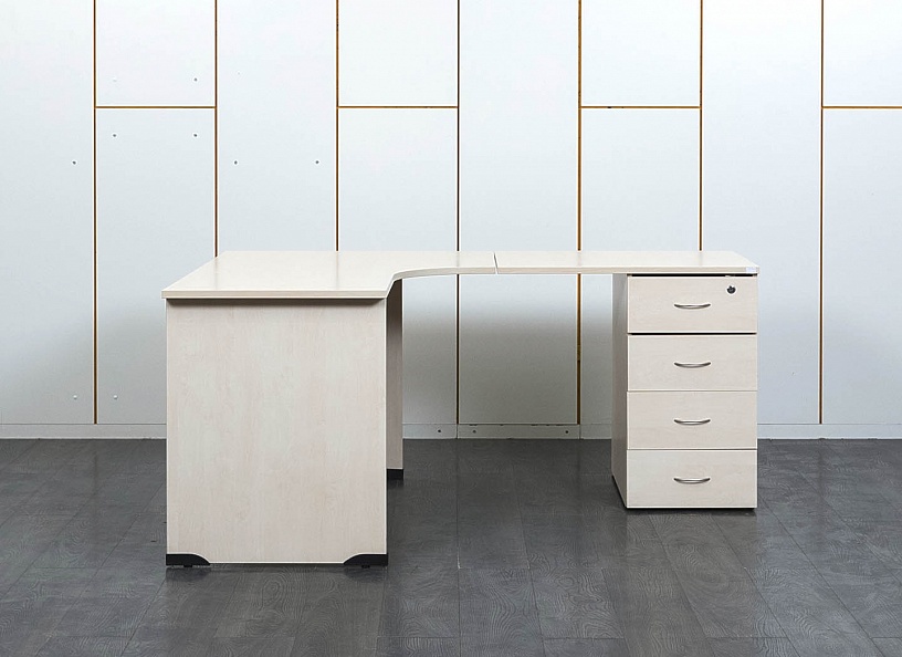 Комплект офисной мебели стол с тумбой  1 400х1 700х750 ЛДСП Клен   (СПУВКп-12101)