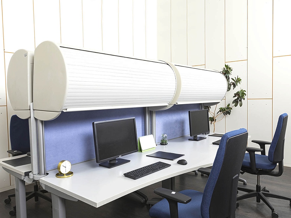 Комплект офисной мебели SteelCase 2 800х1 600х1 720 ЛДСП Серый   (КОМС-29071)