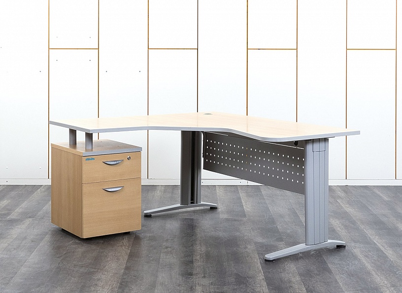 Комплект офисной мебели стол с тумбой  1 600х1 400х740 ЛДСП Бук   (СПУВКЛ-05101)