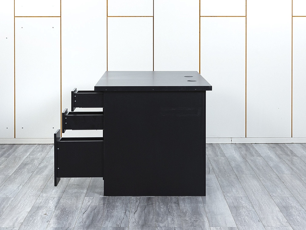 Комплект офисной мебели стол с тумбой IKEA 1 400х800х760 ЛДСП Черный   (СППЧКп-04064)