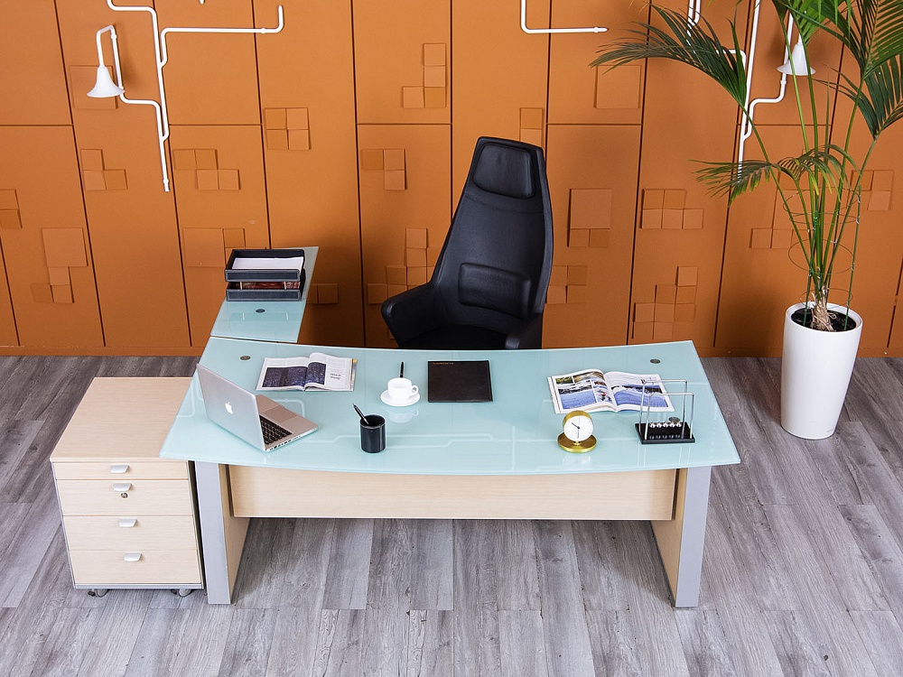 Стол для руководителя  1 900х1 960х720 ЛДСП Серый   (СРУС-26094)