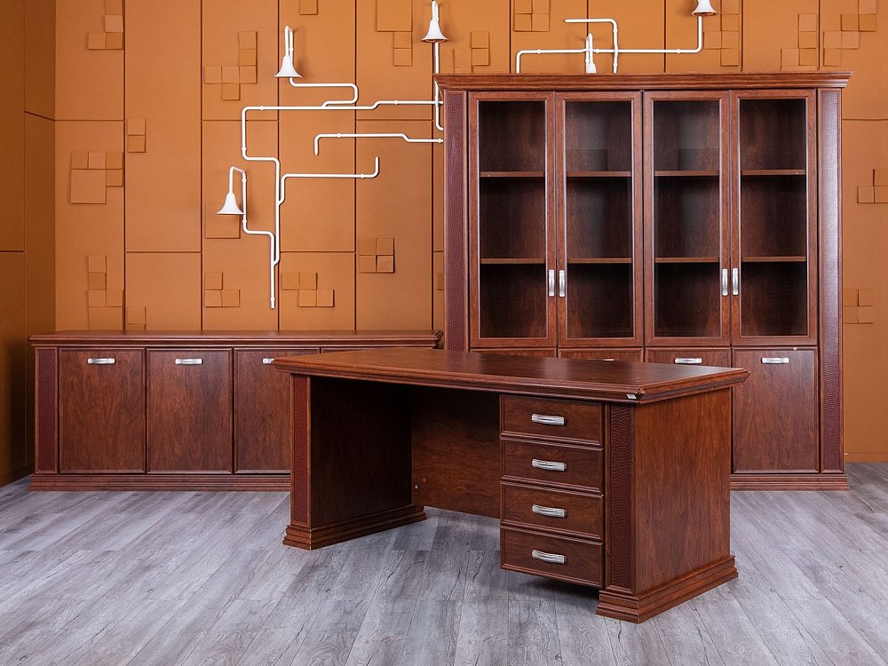 Кабинет руководителя  1 800х800х780 МДФ Вишня Porto  (КРШ-21035)