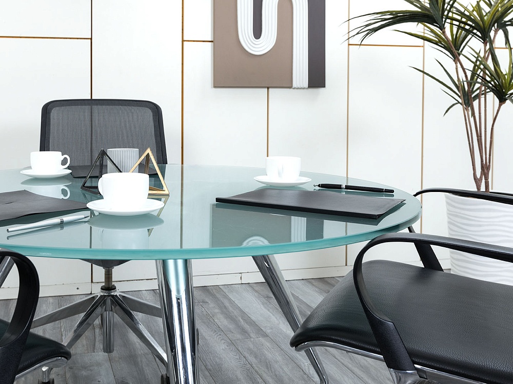 Офисный стол для переговоров  1 200х1 200х715 Стекло Прозрачный ENOSI EVO  (СГКС-04104)