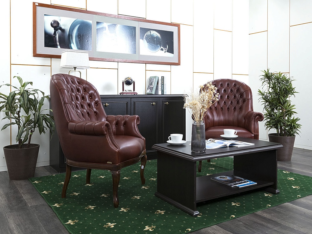 Комплект из 2-х мягких кресел Mascheroni Кожа Коричневый Executive base  (КНККк-01083)