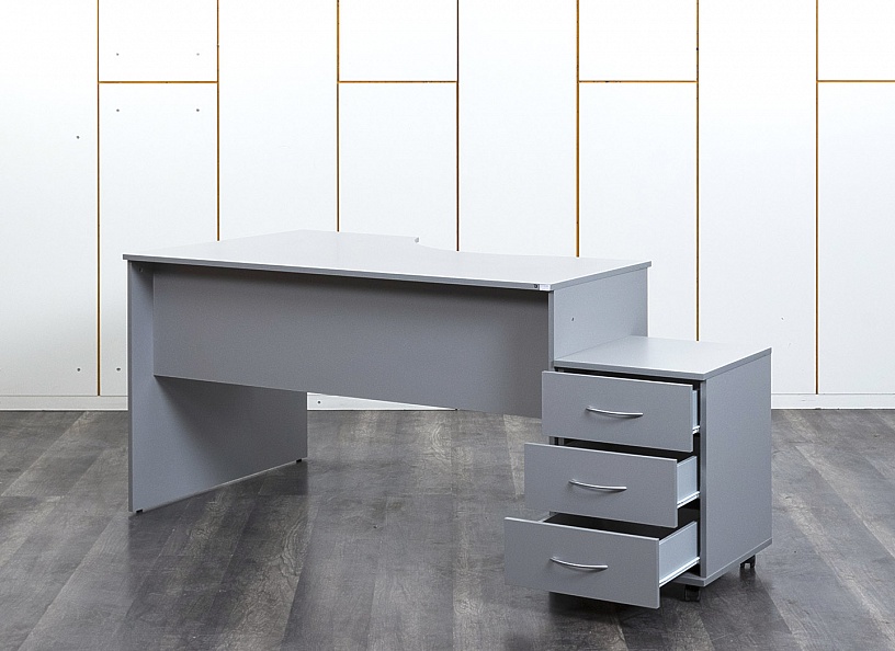 Комплект офисной мебели стол с тумбой  1 400х900х750 ЛДСП Серый   (СПУСКп-27013)