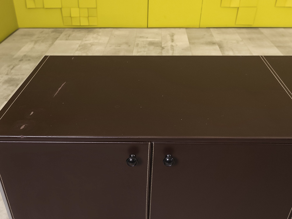 Тумба греденция Кожа Коричневый  ГРЕ-25036