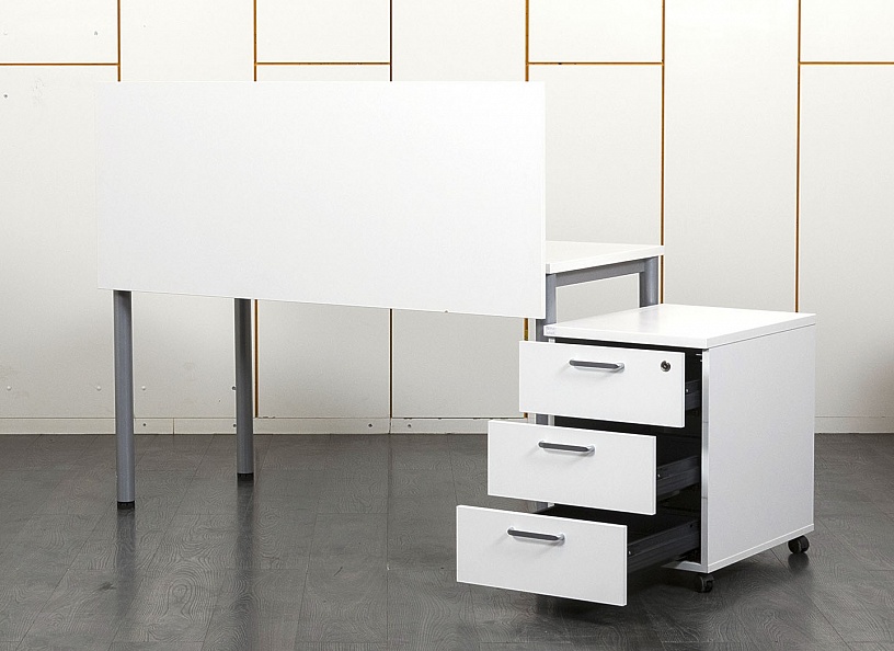 Комплект офисной мебели стол с тумбой  1 400х600х750 ЛДСП Белый   (СППБК1-01061)