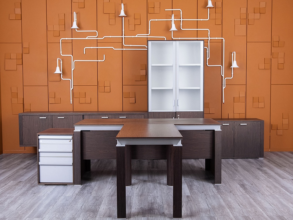 Кабинет руководителя MARTEX 1 800х800х750 Шпон Венге HAN  (КРЕ-19084)