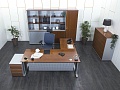 Кабинет руководителя Bene 2 000х1 800х750 Шпон Орех   (КРХ-06091)