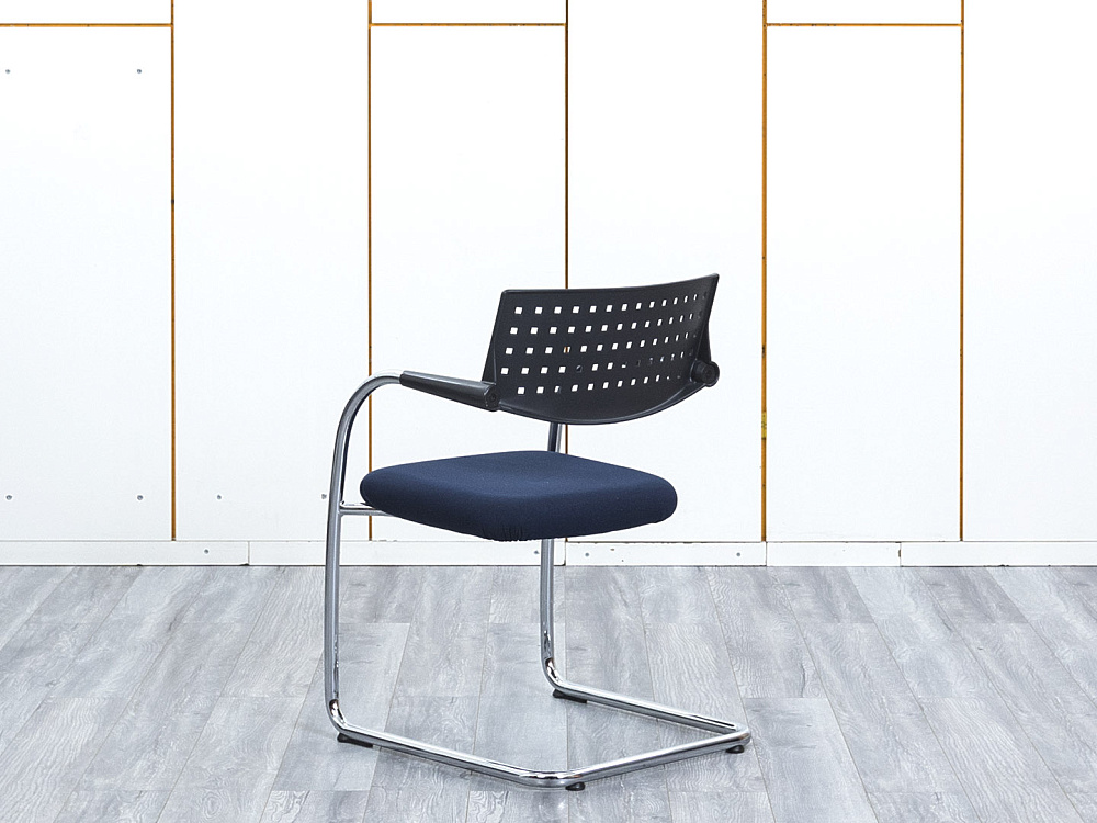 Конференц кресло для переговорной  Синий Ткань VITRA VISAVIS  (КДТН1-28113)