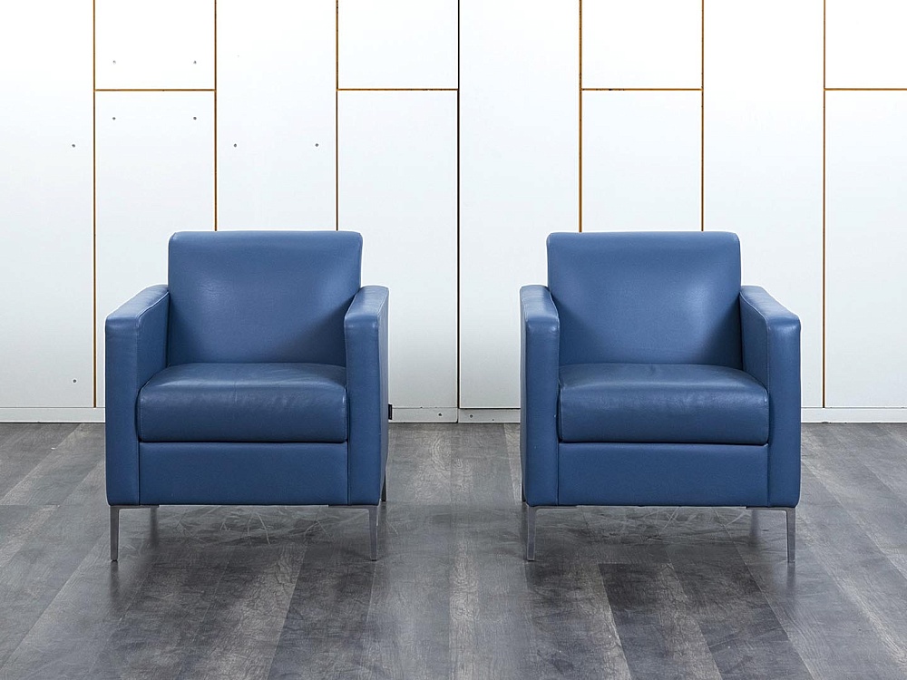 Мягкое кресло Herman Miller Кожа Синий   (Комплект из 2-х мягких кресел КНКНК-13112)