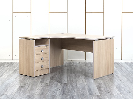 Комплект офисной мебели стол с тумбой  1 400х1 320х750 ЛДСП Бук   (СПУВКл-11064)
