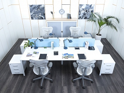 Комплект офисной мебели Herman Miller 2 800х1 630х750 ЛДСП Белый   (КОМБ1-30033)