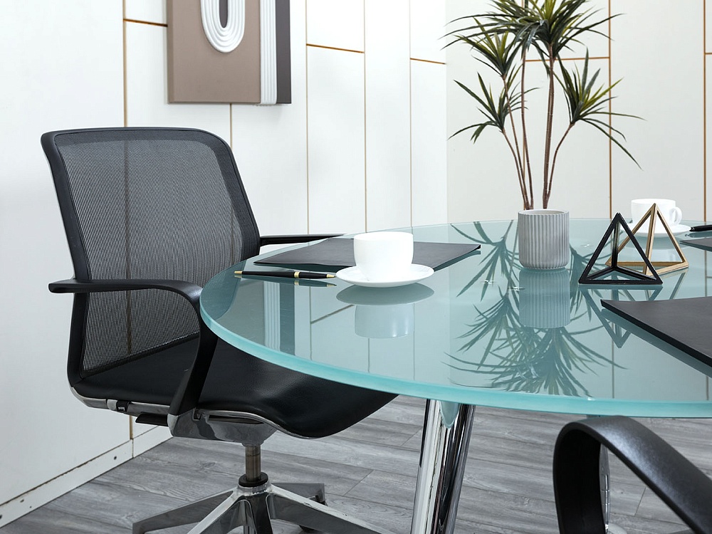 Офисный стол для переговоров  1 200х1 200х715 Стекло Прозрачный ENOSI EVO  (СГКС-04104)