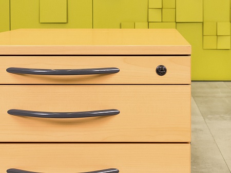 Офисная тумба выкатная Steelcase 430x580x520 ЛДСП Бук 3 ящика Франция_ТВ3ЯВ-051223