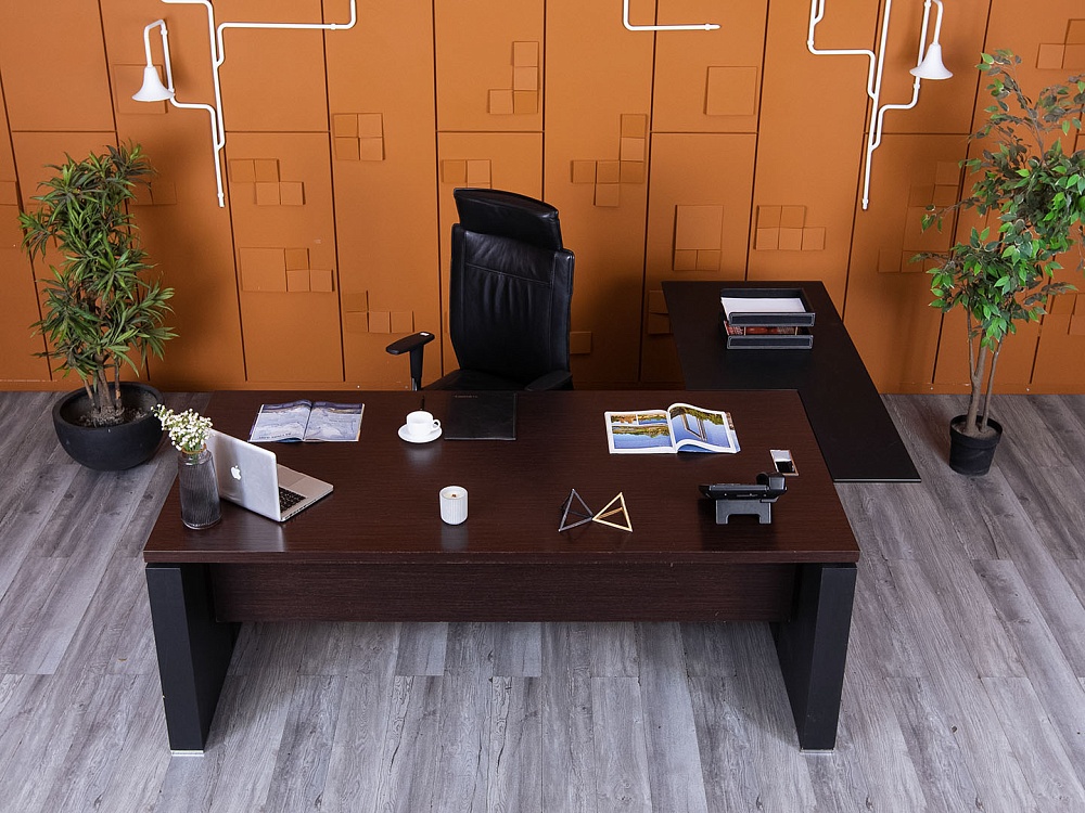 Стол для руководителя Sinetica 2 300х2 000х730 Шпон Венге Ego Cotto  (СРУЕ-06054)