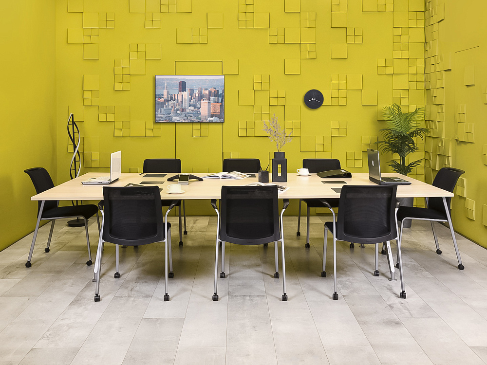 Офисный стол для переговоров Steelcase ЛДСП Зебрано Франция  СГПЗ2-04026