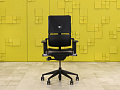Офисное кресло руководителя на колесах Please 2 Ergonomik Steelcase Кожа Чёрный Германия  КРКЧ-23105