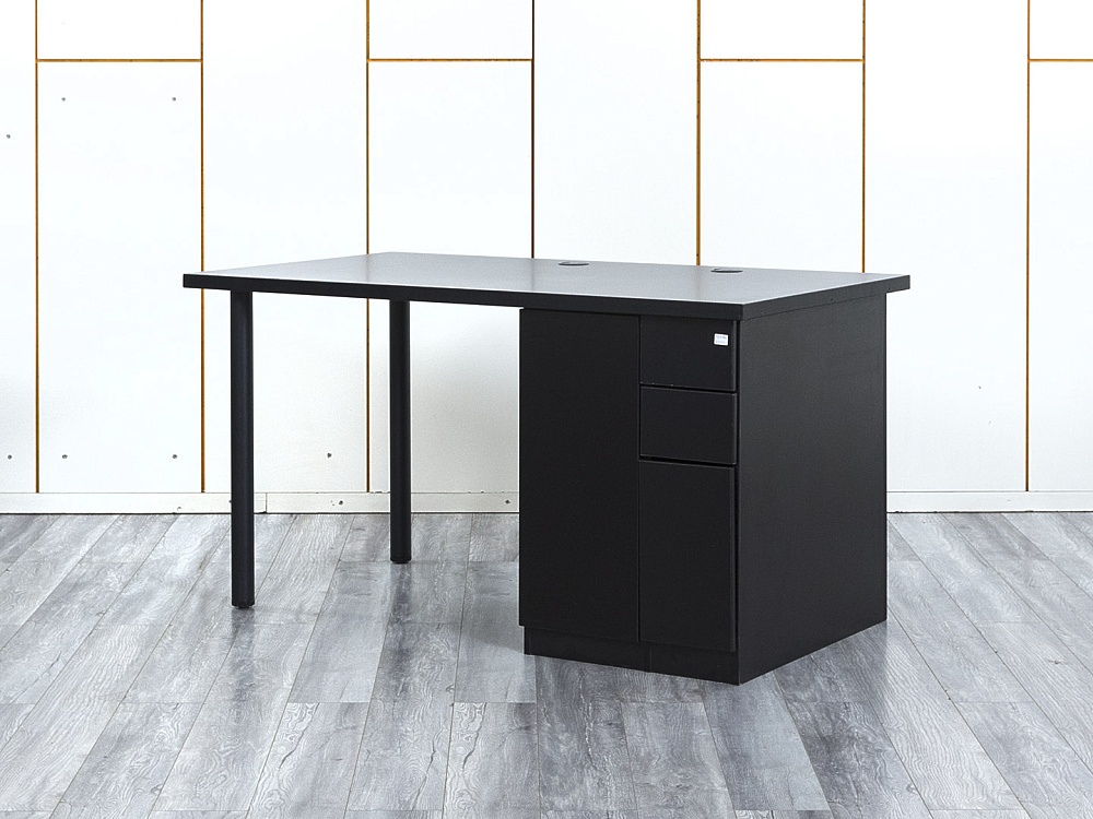 Комплект офисной мебели стол с тумбой IKEA 1 400х800х760 ЛДСП Черный   (СППЧКп-04064)