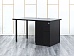 Комплект офисной мебели стол с тумбой IKEA 1 400х800х760 ЛДСП Черный   (СППЧКп-04064)