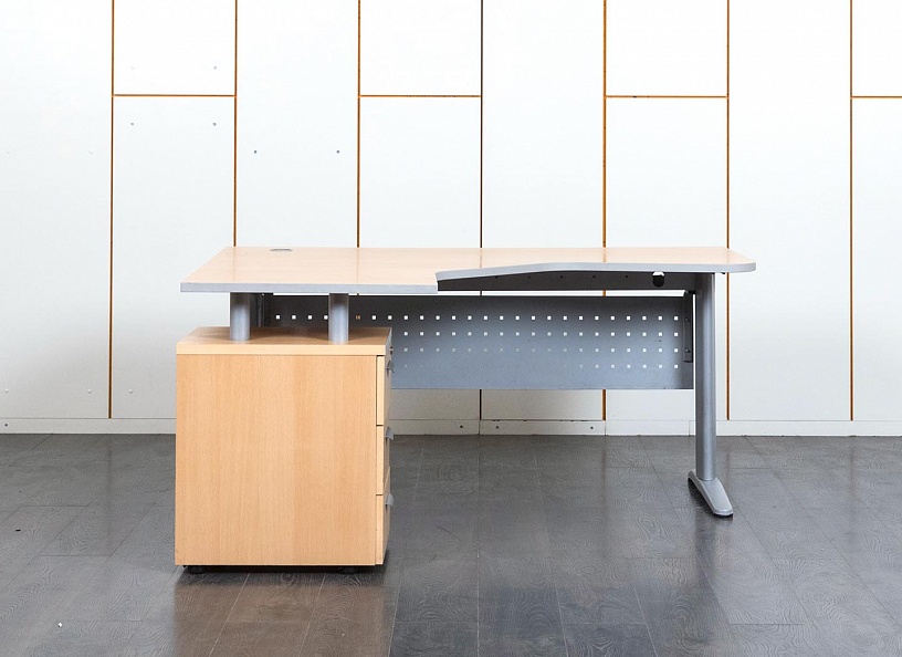 Комплект офисной мебели стол с тумбой  1 600х1 600х750 ЛДСП Ольха   (СПУЛКл-11120)