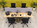 Комплект офисной мебели на 4 человека  KNOLL ЛДСП Клен США  ГКВ1-24076
