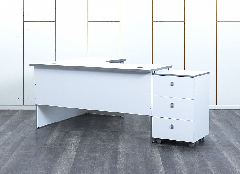 Комплект офисной мебели стол с тумбой  1 500х1 200х750 ЛДСП Белый   (СПУБКп-03082)