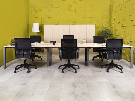 Комплект офисной мебели на 6 человек LAS ДСП Клен Италия_ГКВ-09091