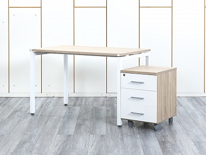 Комплект офисной мебели стол с тумбой  1 200х700х760 ЛДСП Зебрано   (СППЗк-08044)