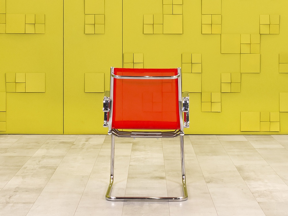 Конференц кресло для переговорной  Profoffice Сетка Красный Россия-Италия  КДТК-21045