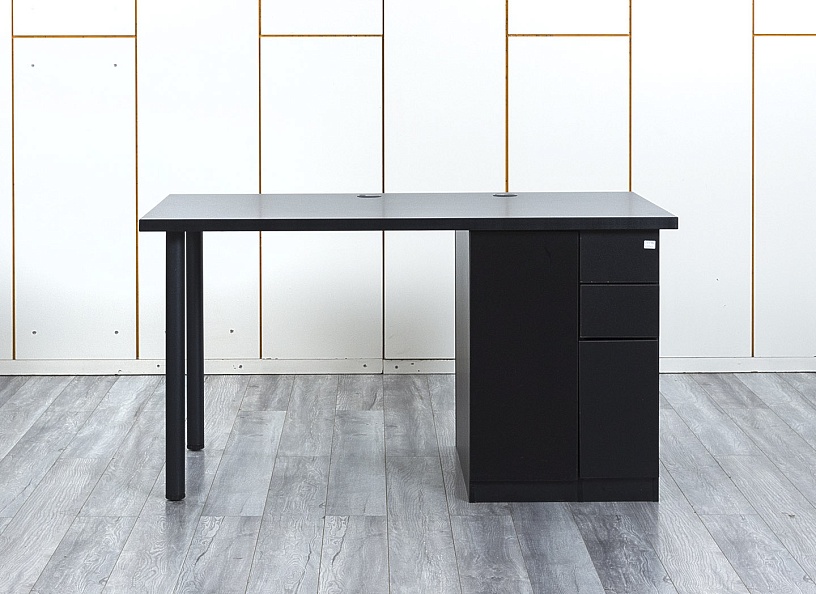 Комплект офисной мебели стол с тумбой IKEA 1 400х800х760 ЛДСП Черный   (СППЧКп-04064)