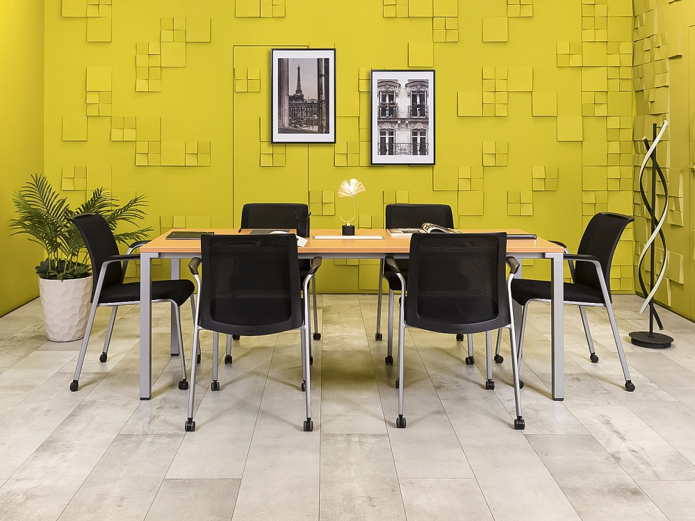 Офисный стол для переговоров Steelcase ЛДСП Ольха Франция  СГПЛ2-04026