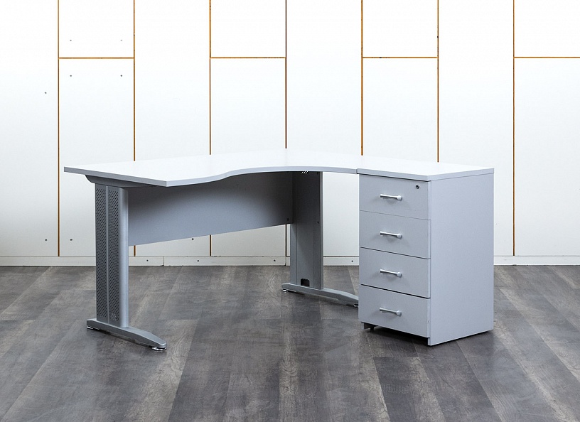 Комплект офисной мебели стол с тумбой  1 400х1 420х750 ЛДСП Серый   (СПУСКп-26013)