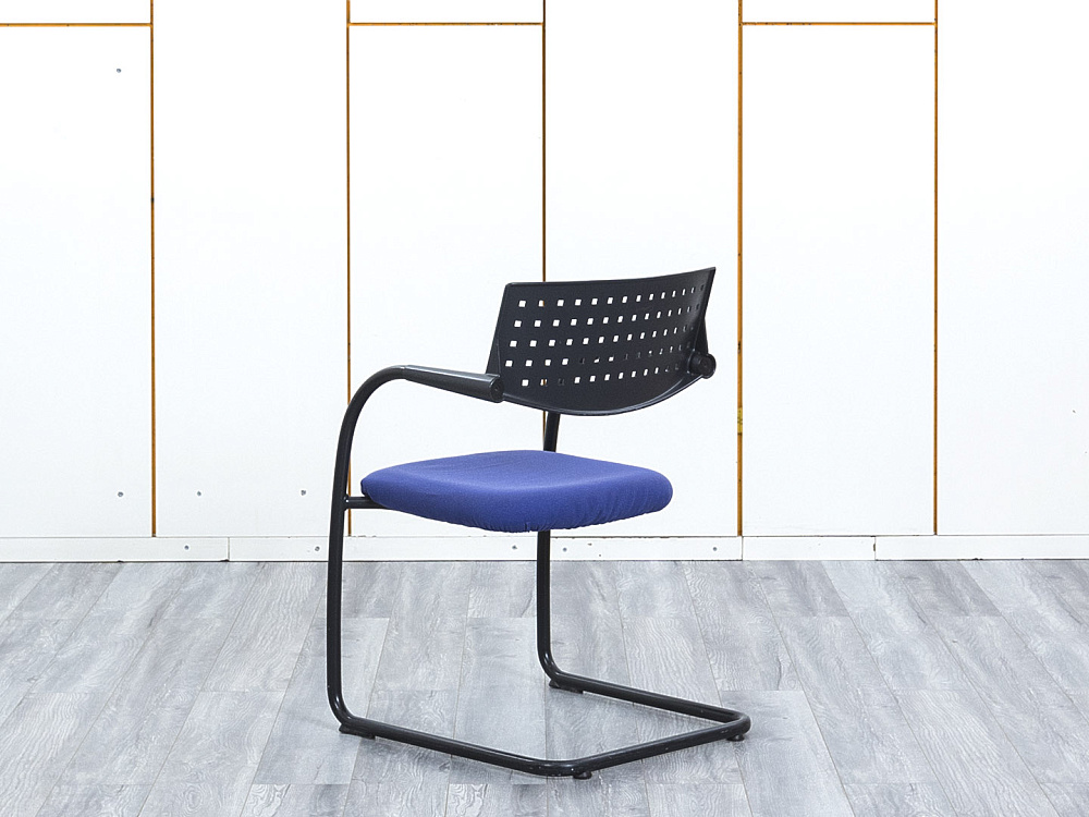 Конференц кресло для переговорной  Синий Ткань VITRA VISAVIS 2  (КДТН-28113)