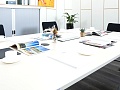 Офисный стол для переговоров Herman Miller 2 400х1 400х750 ЛДСП Белый   (СГПБк-02122)