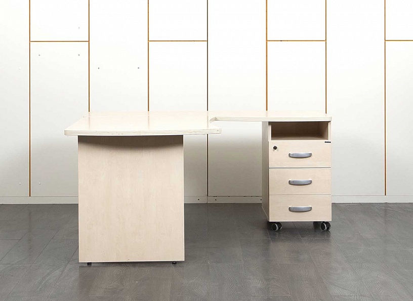 Комплект офисной мебели стол с тумбой Берлин 1 600х1 600х730 ЛДСП Бук   (СПЭВКл-24031)