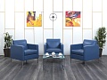 Мягкое кресло Herman Miller Кожа Синий   (Комплект из 3-х мягких кресел КНКНК1-13112)