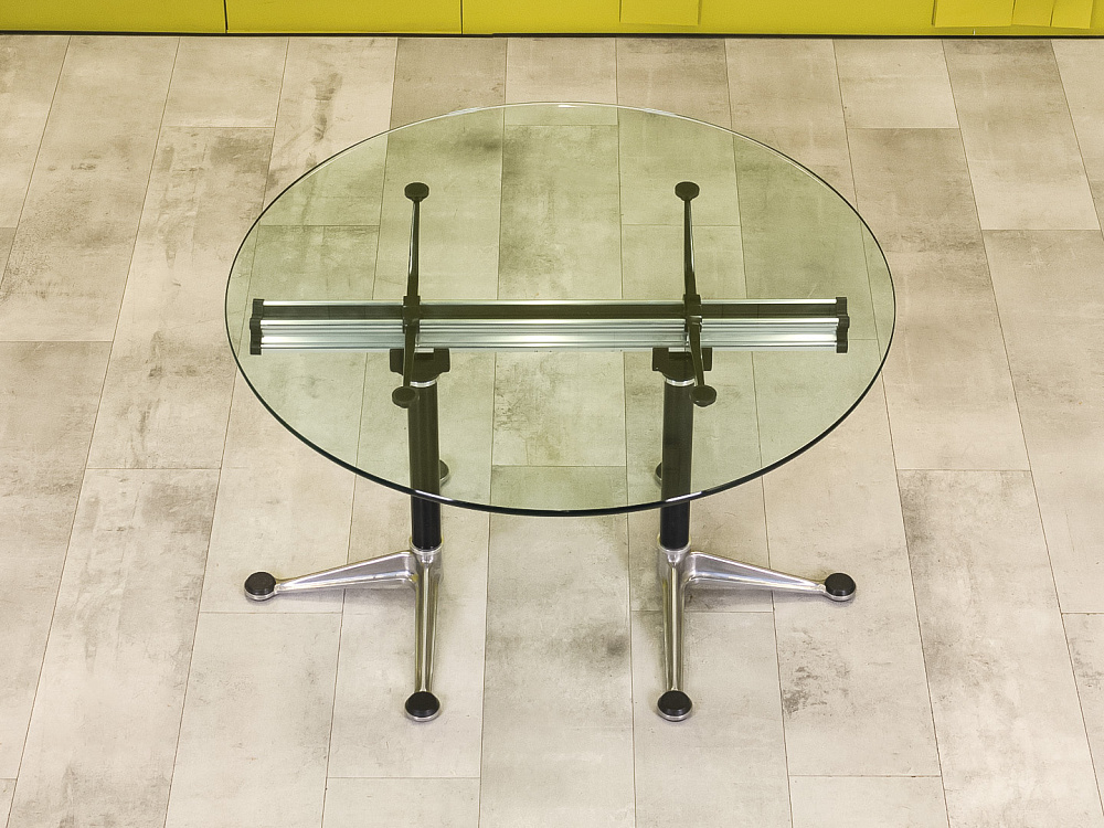 Офисный стол для переговоров Burdick Herman Miller 1200x1200x750 Стекло США_СГКС-030823