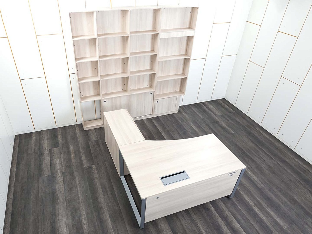 Кабинет руководителя SteelCase 1 600х2 000х750 ЛДСП Клен   (КРВ-26112)