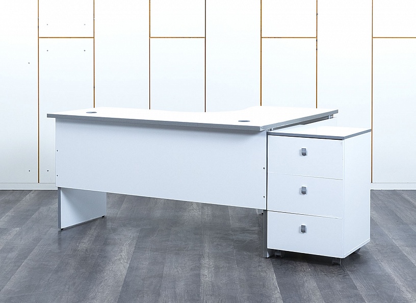Комплект офисной мебели стол с тумбой  1 500х1 200х760 ЛДСП Белый   (СПУБКл-03082)