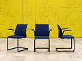Конференц кресло для переговорной на полозьях Steelcase Ткань Синий Франция_КДТН-281024