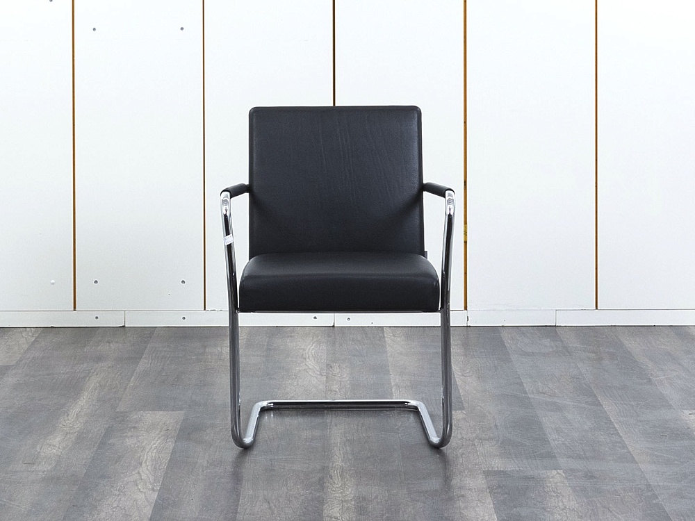 Конференц кресло для переговорной  Черный Кожа/хром Walter Knoll   (УДКЧ1-25072)