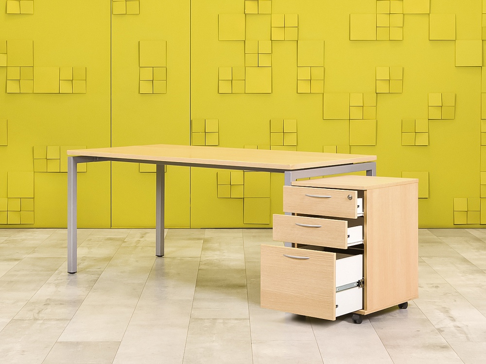 Комплект офисной мебели стол с тумбой  ЛДСП Зебрано  СППЗТ-27115