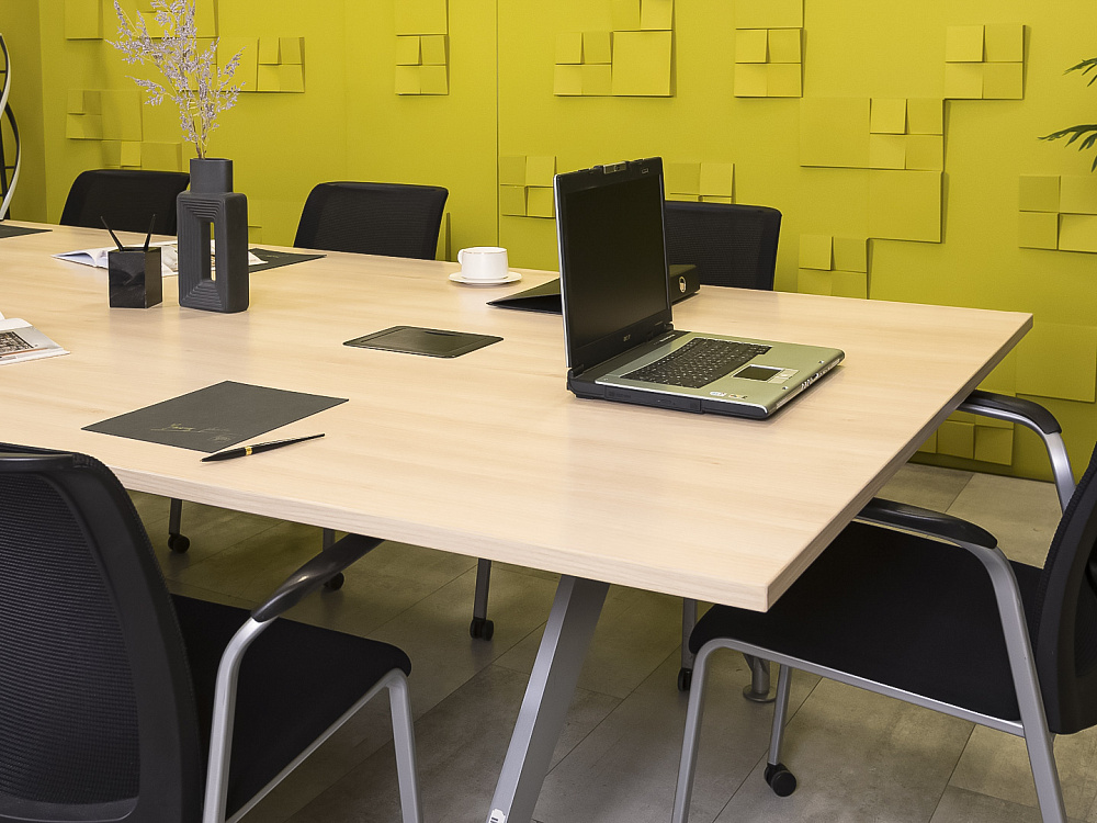 Офисный стол для переговоров Steelcase ЛДСП Зебрано Франция  СГПЗ2-04026
